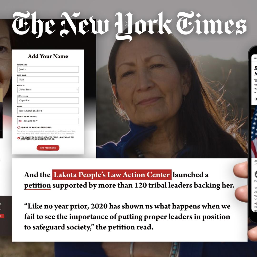 Lakota Peoples Law Project Action Center New York Times