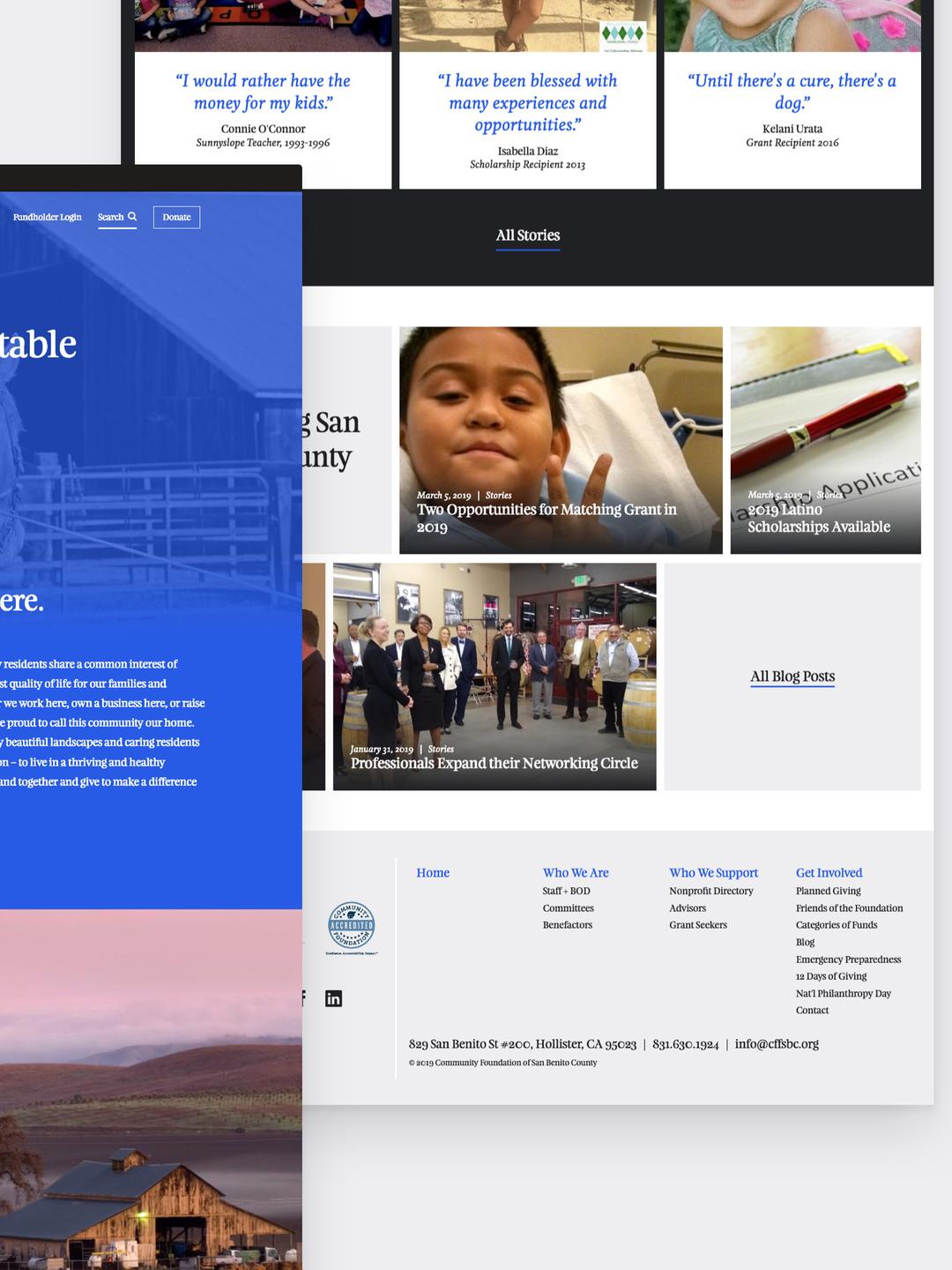 Give San Benito UI UX design homepage